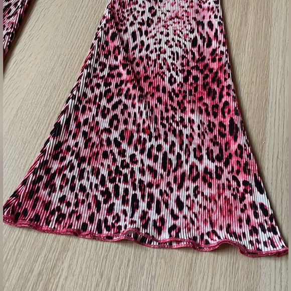 Barbie Topshop Pink Leopard Flared Pants - Picture 2 of 3